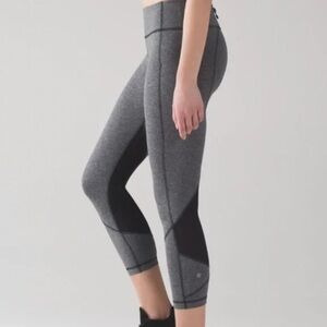 Lululemon Pace Rival Crop Gray Black Size 4